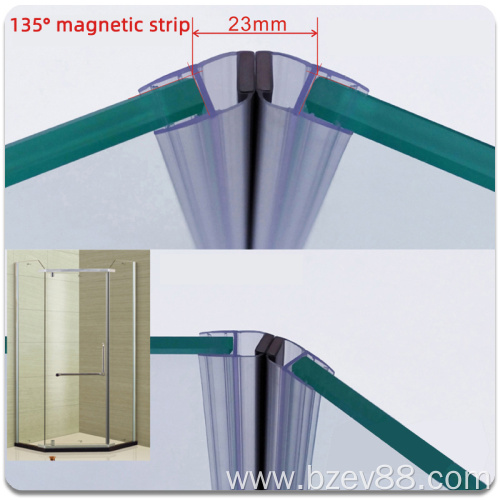 PVC Waterproof Glass Door Magnetic Shower Seal